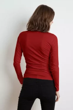 Velvet By Graham & Spencer Womens MERI WRAP FRONT FITTED TOP