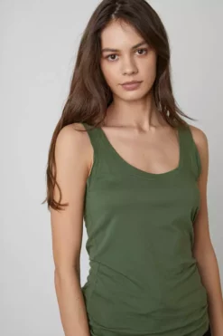 Velvet By Graham & Spencer MOSSY GAUZY WHISPER FITTED TANK