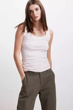 Velvet By Graham & Spencer MOSSY GAUZY WHISPER FITTED TANK