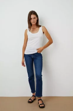 Velvet By Graham & Spencer MOSSY GAUZY WHISPER FITTED TANK Womens