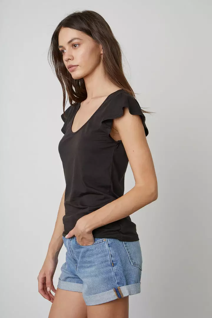 Velvet By Graham & Spencer RASHIDA SCOOP NECK TEE Womens 4 Velvet By Graham & Spencer RASHIDA SCOOP NECK TEE Womens