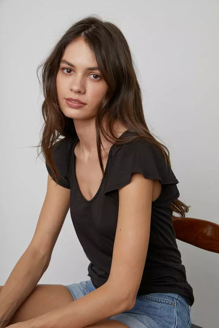 Velvet By Graham & Spencer RASHIDA SCOOP NECK TEE Womens 6 Velvet By Graham & Spencer RASHIDA SCOOP NECK TEE Womens