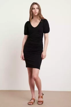 Velvet By Graham & Spencer Womens REINA PUFF SLEEVE DRESS
