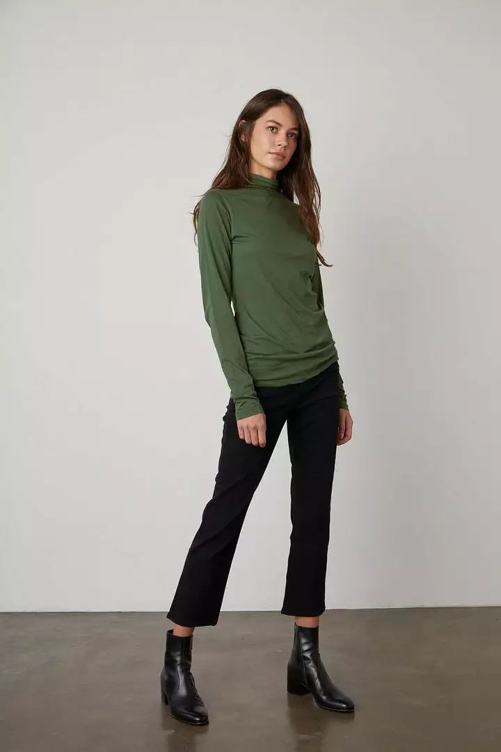 Velvet By Graham & Spencer TALISIA GAUZY WHISPER FITTED MOCK NECK TEE 10 Velvet By Graham & Spencer TALISIA GAUZY WHISPER FITTED MOCK NECK TEE