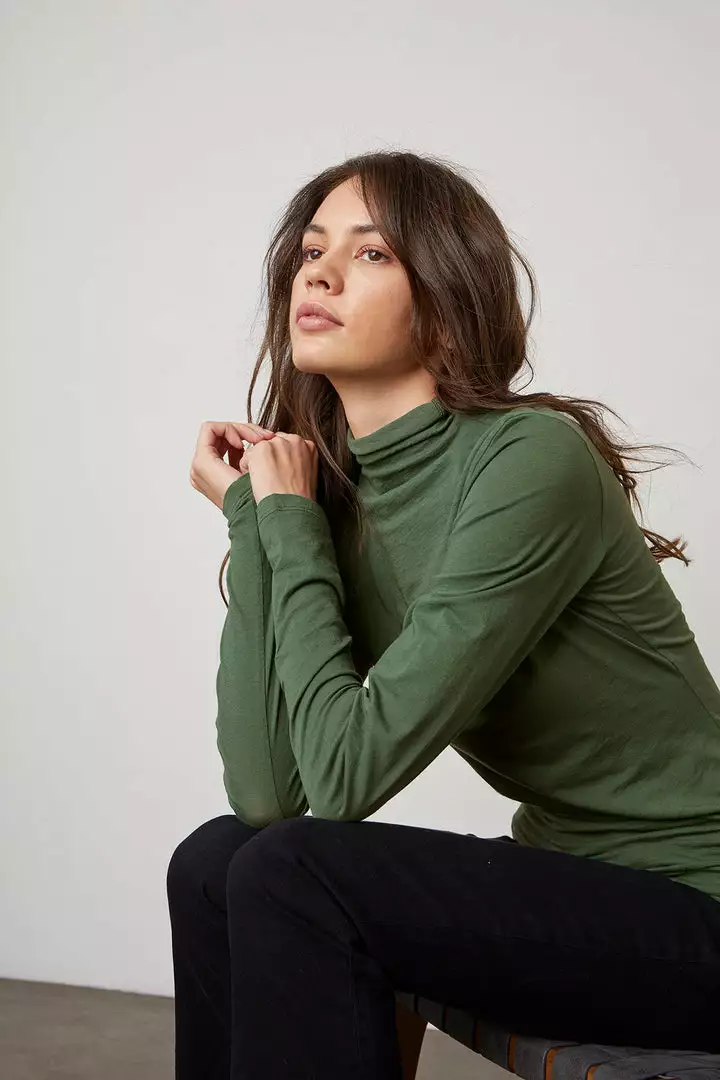 Velvet By Graham & Spencer TALISIA GAUZY WHISPER FITTED MOCK NECK TEE 11 Velvet By Graham & Spencer TALISIA GAUZY WHISPER FITTED MOCK NECK TEE