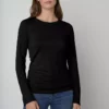 Velvet By Graham & Spencer ZOFINA GAUZY WHISPER FITTED CREW NECK TEE Womens