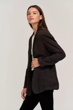 Velvet By Graham & Spencer Womens CASSIE HEAVY LINEN BLAZER