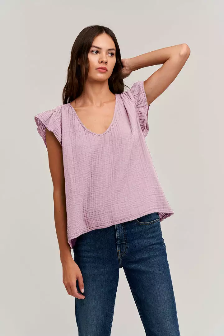 Velvet By Graham & Spencer BREANNA COTTON GAUZE TOP Womens 10 Velvet By Graham & Spencer BREANNA COTTON GAUZE TOP Womens