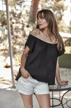 Velvet By Graham & Spencer Womens ANELLA COTTON GAUZE BLOUSE