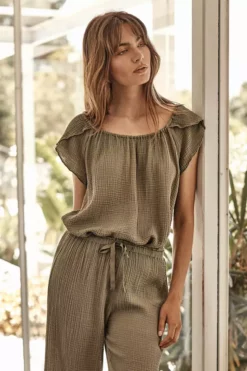 Velvet By Graham & Spencer Womens ANELLA COTTON GAUZE BLOUSE