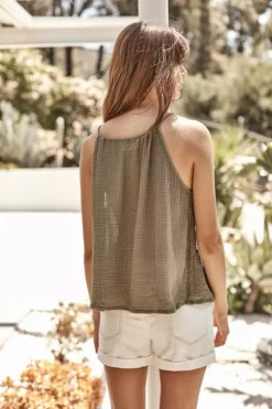 Velvet By Graham & Spencer TAWNA COTTON GAUZE V-NECK TANK 14 Velvet By Graham & Spencer TAWNA COTTON GAUZE V-NECK TANK