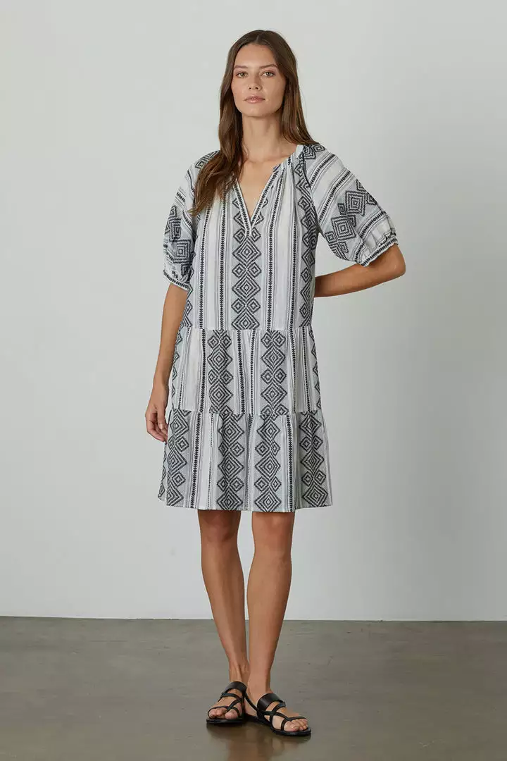 Velvet By Graham & Spencer Womens SOPHIE PUFF SLEEVE JACQUARD DRESS 4 Velvet By Graham & Spencer Womens SOPHIE PUFF SLEEVE JACQUARD DRESS