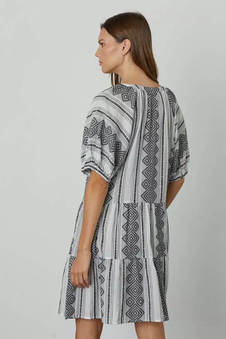 Velvet By Graham & Spencer Womens SOPHIE PUFF SLEEVE JACQUARD DRESS 3 Velvet By Graham & Spencer Womens SOPHIE PUFF SLEEVE JACQUARD DRESS