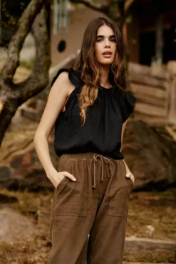 Velvet By Graham & Spencer KAIA COTTON GAUZE BLOUSE