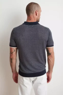 Velvet By Graham & Spencer LEON STRIPED POLO Mens 5 Velvet By Graham & Spencer LEON STRIPED POLO Mens