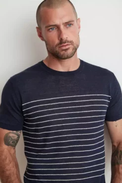 Velvet By Graham & Spencer Mens VANCE STRIPE KNIT SHIRT