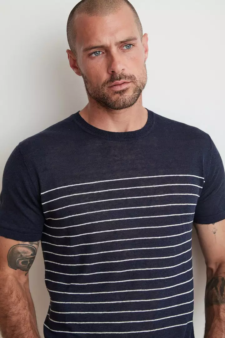 Velvet By Graham & Spencer Mens VANCE STRIPE KNIT SHIRT 2 Velvet By Graham & Spencer Mens VANCE STRIPE KNIT SHIRT