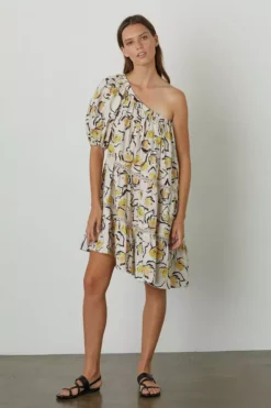 Velvet By Graham & Spencer ADALYN ONE SHOULDER PRINTED DRESS Womens