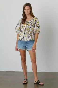 Velvet By Graham & Spencer Womens ZOEY PRINTED BOHO TOP