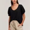 Velvet By Graham & Spencer BELLA LINEN BLEND TEE Womens