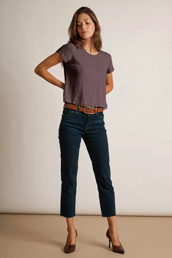 Velvet By Graham & Spencer KAROLINA HI RISE STRAIGHT LEG CUT OFF JEANS Womens 4 Velvet By Graham & Spencer KAROLINA HI RISE STRAIGHT LEG CUT OFF JEANS Womens