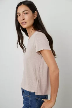 Velvet By Graham & Spencer CASEY SHORT SLEEVE CREW NECK TEE