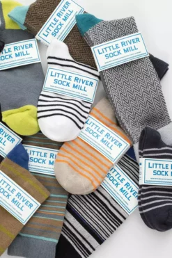 Accessories TEXTURED HERRINGBONE CREW SOCK BY LITTLE RIVER SOCK MILL