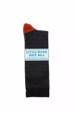Accessories TEXTURED HERRINGBONE CREW SOCK BY LITTLE RIVER SOCK MILL