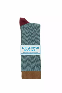 Accessories TEXTURED HERRINGBONE CREW SOCK BY LITTLE RIVER SOCK MILL