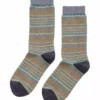 MULTI STRIPE CREW SOCK BY LITTLE RIVER SOCK MILL