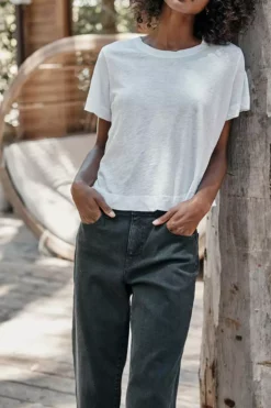 Velvet By Graham & Spencer LULA COTTON SLUB SWING TEE Womens