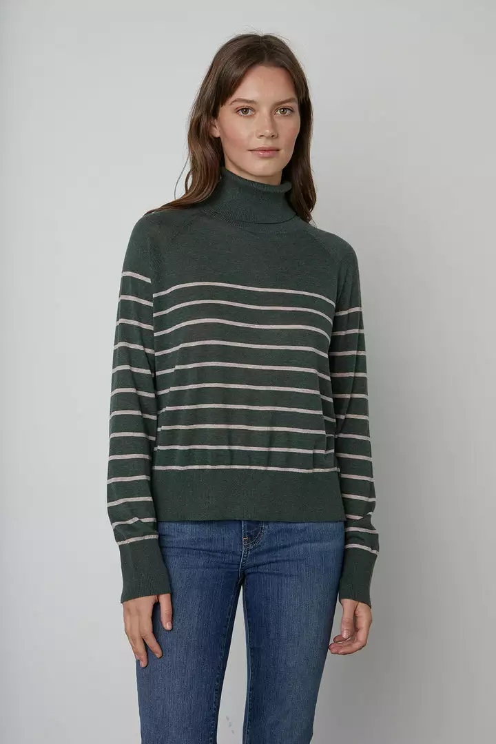 Velvet By Graham & Spencer ZOE STRIPED TURTLENECK SWEATER 1 Velvet By Graham & Spencer ZOE STRIPED TURTLENECK SWEATER