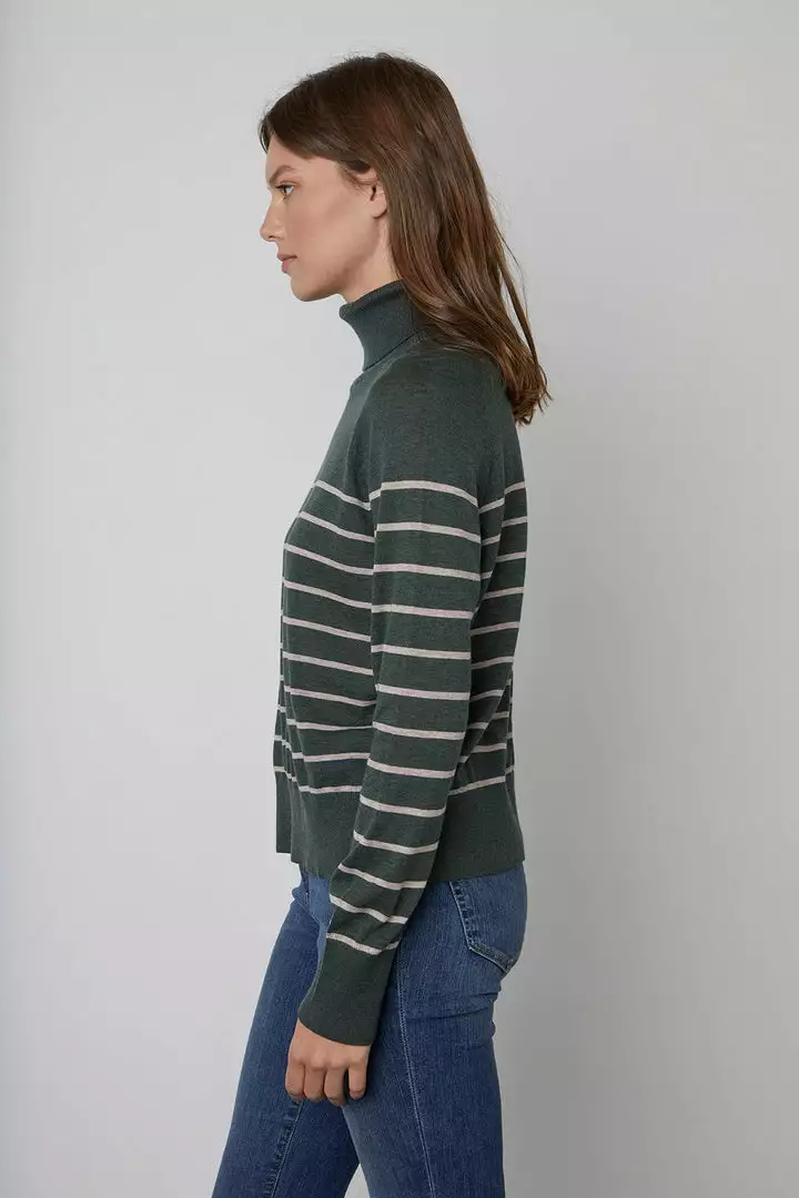 Velvet By Graham & Spencer ZOE STRIPED TURTLENECK SWEATER 2 Velvet By Graham & Spencer ZOE STRIPED TURTLENECK SWEATER