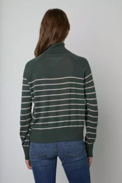 Velvet By Graham & Spencer ZOE STRIPED TURTLENECK SWEATER 10 Velvet By Graham & Spencer ZOE STRIPED TURTLENECK SWEATER