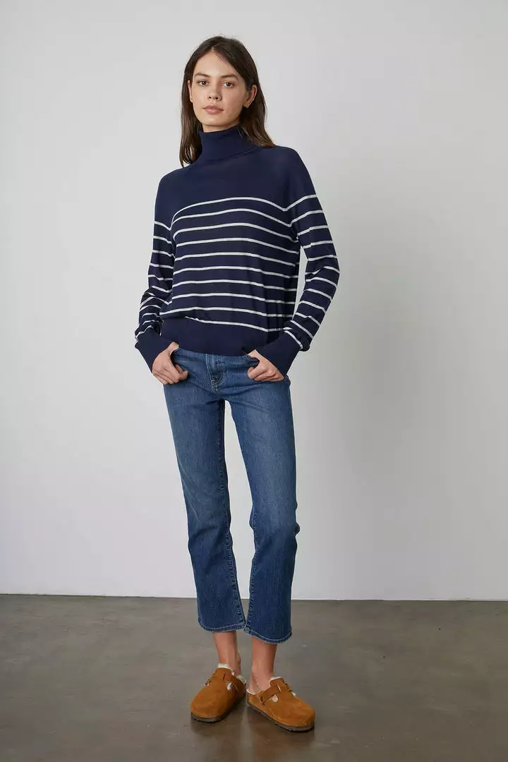 Velvet By Graham & Spencer ZOE STRIPED TURTLENECK SWEATER 5 Velvet By Graham & Spencer ZOE STRIPED TURTLENECK SWEATER