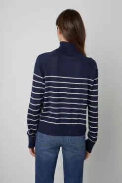 Velvet By Graham & Spencer ZOE STRIPED TURTLENECK SWEATER 14 Velvet By Graham & Spencer ZOE STRIPED TURTLENECK SWEATER
