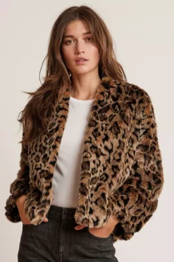 Velvet By Graham & Spencer Womens ANNE LUX FAUX FUR JACKET