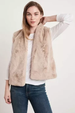 Velvet By Graham & Spencer CHELLE FAUX LUX FUR OPEN VEST