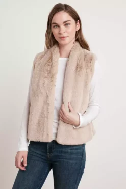 Velvet By Graham & Spencer CHELLE FAUX LUX FUR OPEN VEST