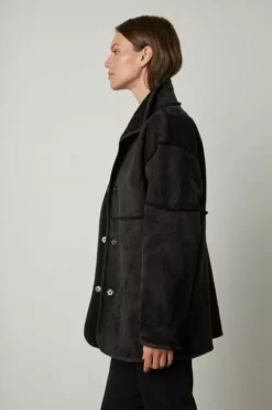 Velvet By Graham & Spencer Womens ALBANY REVERSIBLE LUX SHERPA COAT