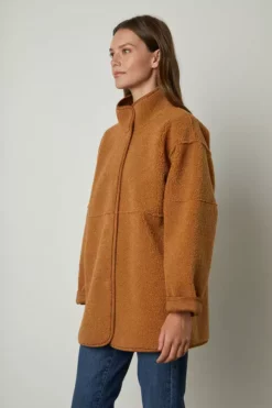Velvet By Graham & Spencer Womens ALBANY REVERSIBLE LUX SHERPA COAT