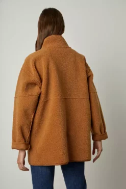 Velvet By Graham & Spencer Womens ALBANY REVERSIBLE LUX SHERPA COAT