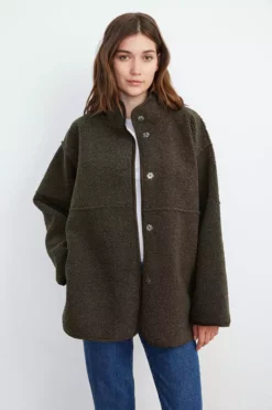 Velvet By Graham & Spencer ALBANY REVERSIBLE LUX SHERPA COAT