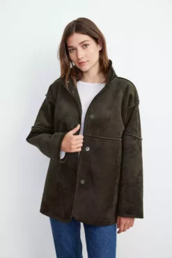 Velvet By Graham & Spencer ALBANY REVERSIBLE LUX SHERPA COAT