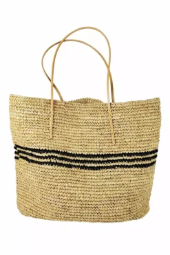 Velvet By Graham & Spencer LUXE STRIPE STRAW TOTE Womens