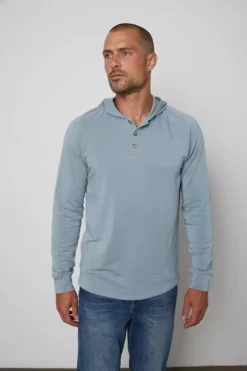Velvet By Graham & Spencer Mens CAMERON HENLEY HOODIE