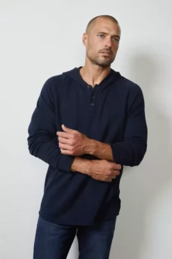 Velvet By Graham & Spencer CAMERON HENLEY HOODIE Mens