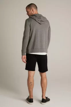 Velvet By Graham & Spencer RODAN CHARCOAL LUXE FLEECE ZIP HOODIE Mens