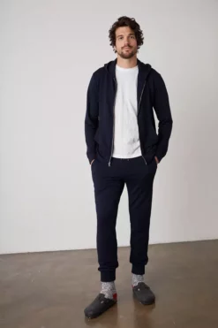 Velvet By Graham & Spencer Mens RODAN LUXE FLEECE ZIP HOODIE