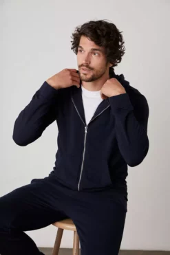Velvet By Graham & Spencer Mens RODAN LUXE FLEECE ZIP HOODIE